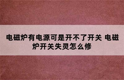 电磁炉有电源可是开不了开关 电磁炉开关失灵怎么修